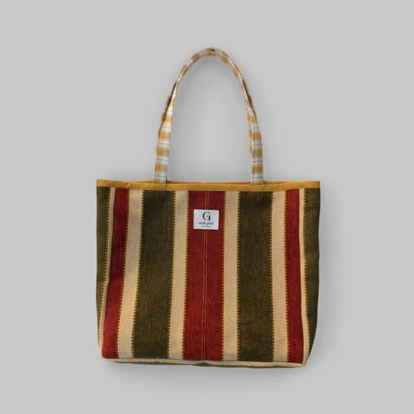 Tote bag Carmen - velours à rayures