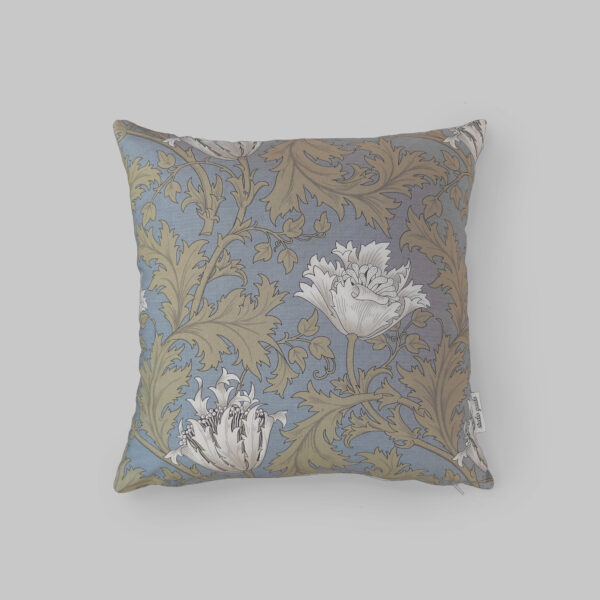 housse de coussin anemone bleu funda de cojin