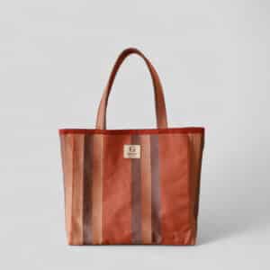 Bolso shopper Carmen - rayas coral