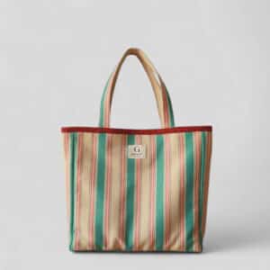 Bolso shopper Carmen - rayas turquesas y frambuesas