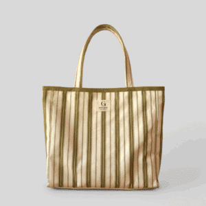 Bolso shopper Carmen - rayas verdes y blancas