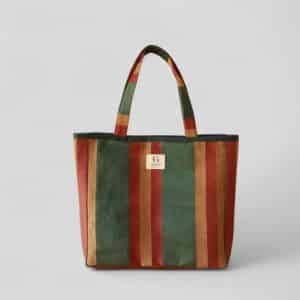 Sac cabas Carmen - rayures vert sapin
