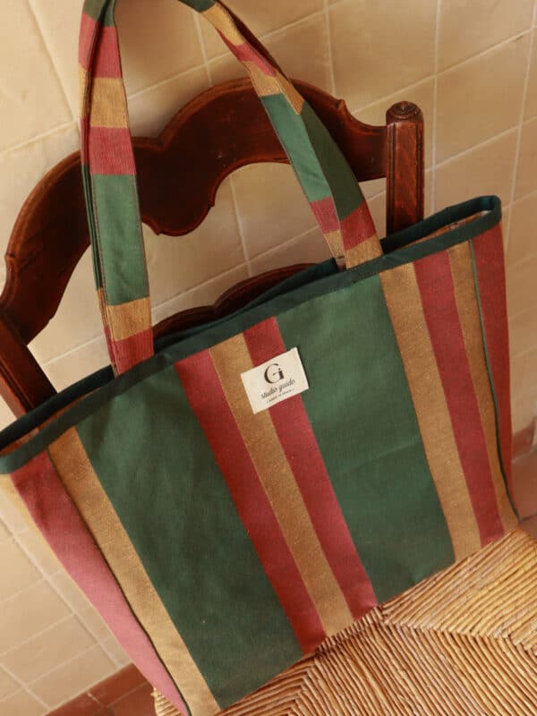 Sac cabas Carmen - rayures vert sapin – Image 2