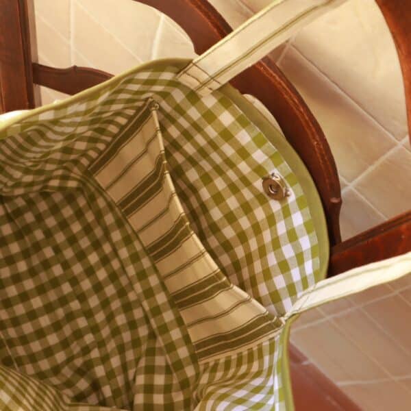 Bolso shopper Carmen - rayas verdes y blancas - Imagen 3