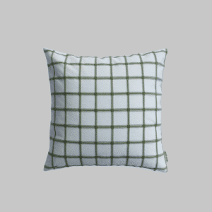 housse de coussin carreaux brodés verts de face funda de cojin cuadros verdes bordados