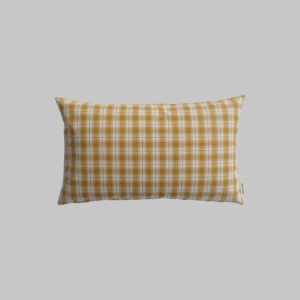 coussin carreaux jaune ambré