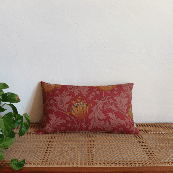 housse de coussin william morris red anemone face funda de cojin